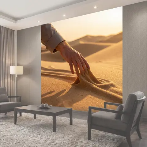 Фотообои Рука в золотистой пустыне