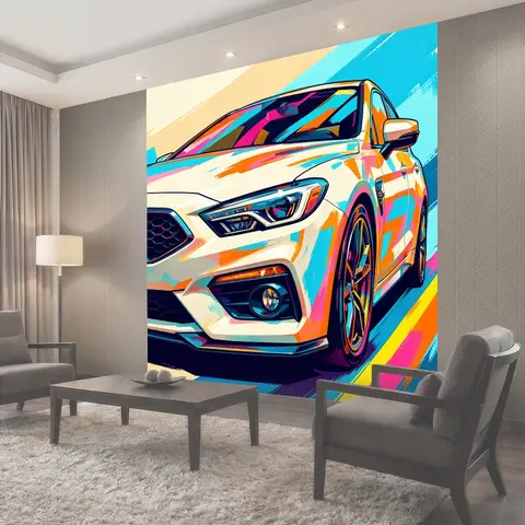 Фотообои Яркий спортивный автомобиль в неоне