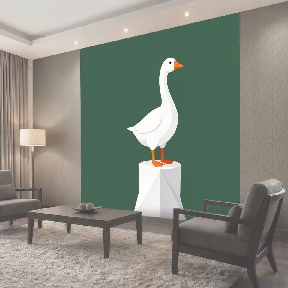 Фотообои Белый гусь на пеньке