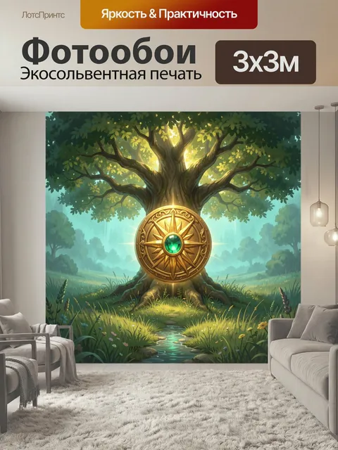 Фотообои Волшебное древо и золотой амулет