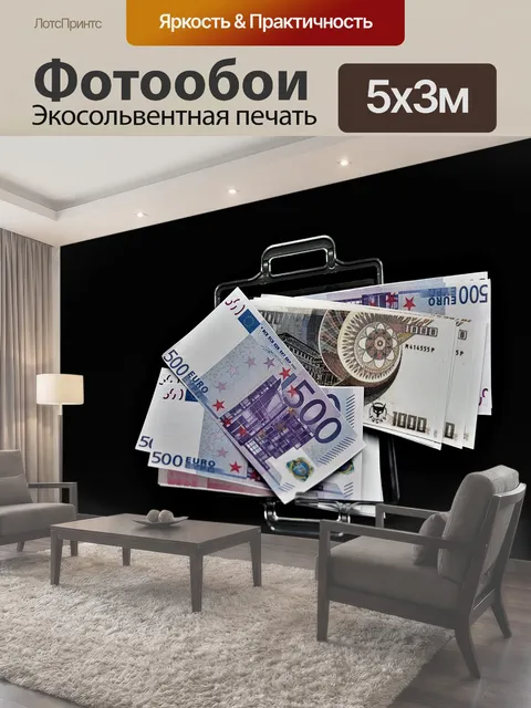 Фотообои Денежный футляр, бумажные деньги, игровые деньги