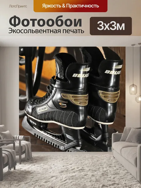 Фотообои Коньки, хоккей на льду, зима