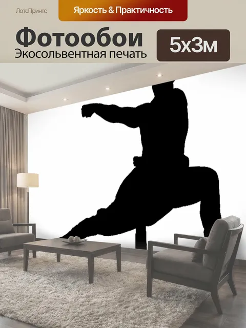 Фотообои Силуэт, кунг-фу, ушу, шаолинь