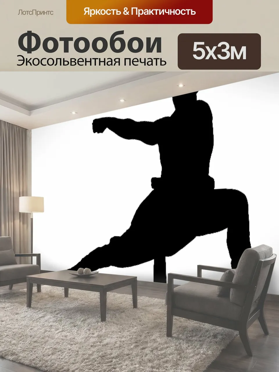Фотообои Силуэт, кунг-фу, ушу, шаолинь