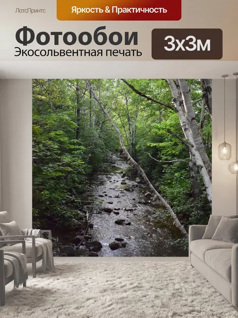 Фотообои Река, лес, дорожка