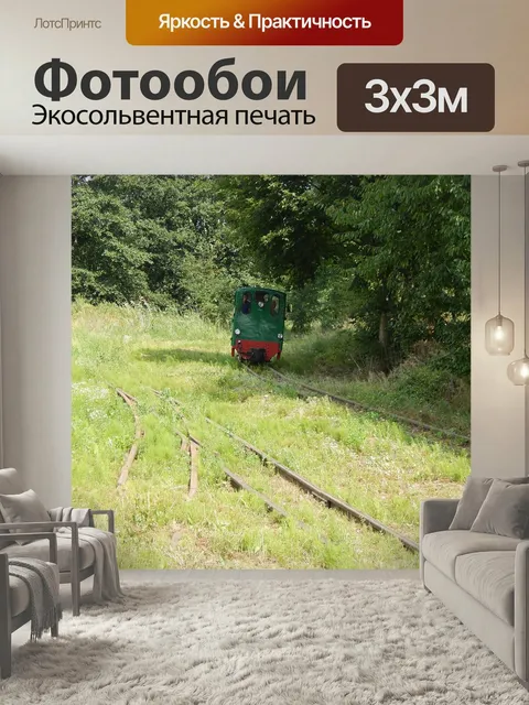 Фотообои Узкоколейная железная дорога, поезд, паровоз