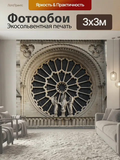 Фотообои Париж, розетка, архитектура