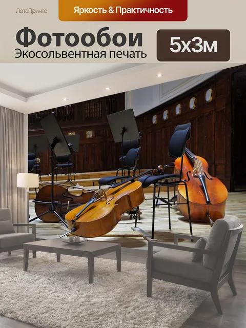 Фотообои Бас, контрабас, музыкальный инструмент