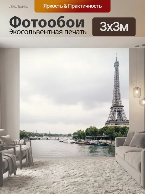 Фотообои Эйфелева башня, париж, речной невод