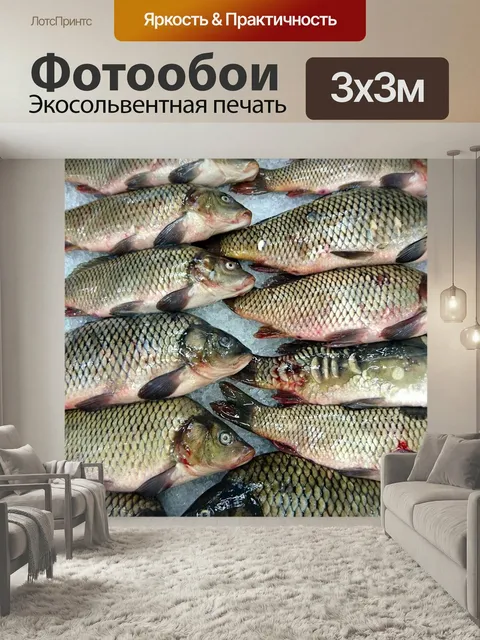 Фотообои Свежая рыба, караси, природа