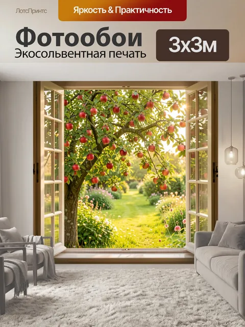 Фотообои Яблоня с красными плодами