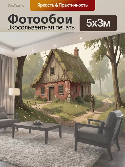Фотообои Сказочный домик в лесу