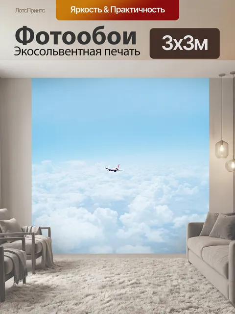 Фотообои Самолет, над облаками, небо
