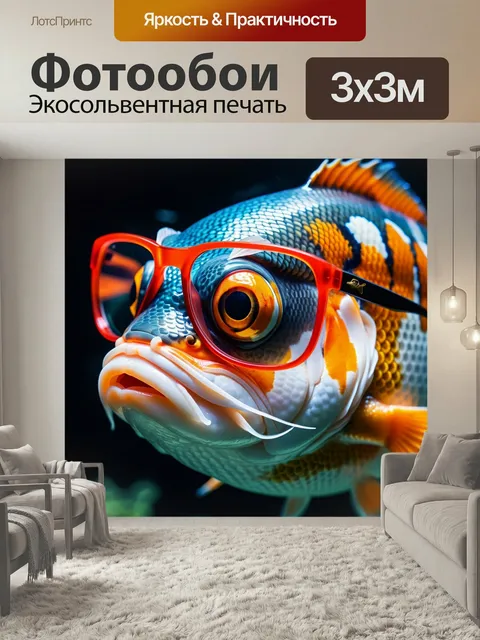 Фотообои Японский карп в модных очках