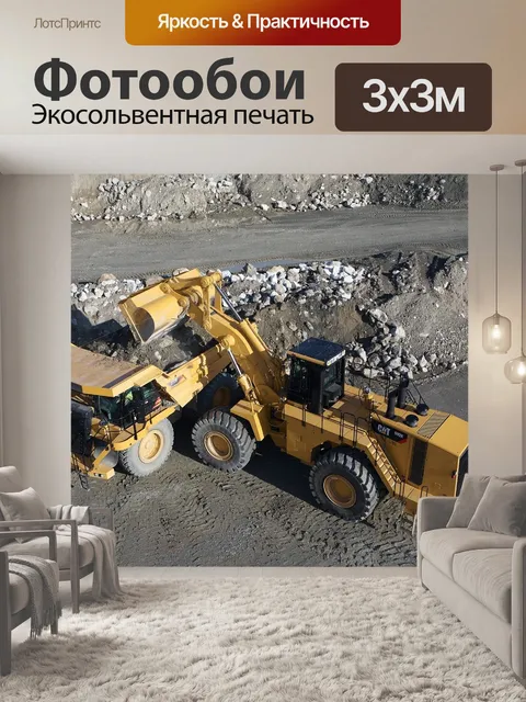 Фотообои Фронтальный погрузчик, кот, 992k