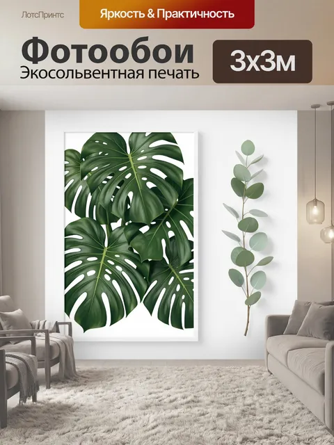Фотообои Тропические листья и эвкалипт