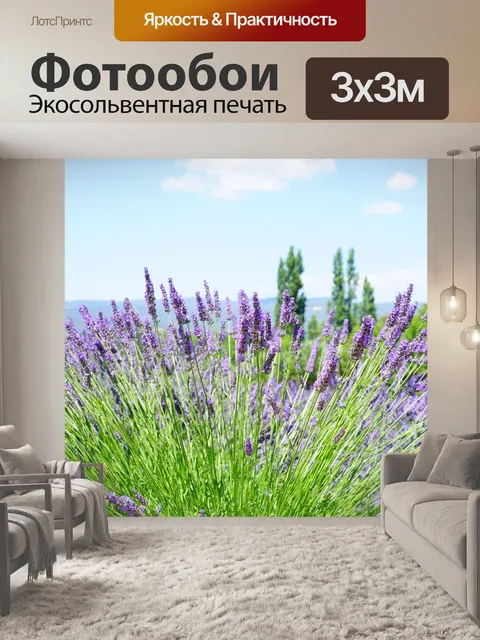 Фотообои Лаванда, сиреневое поле, цветы лаванда