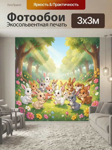 Фотообои Много милых зайчиков