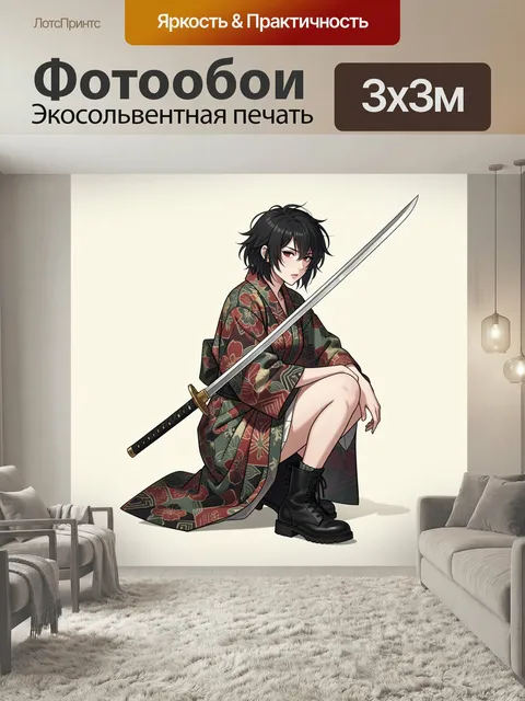 Фотообои Японская воительница в кимоно
