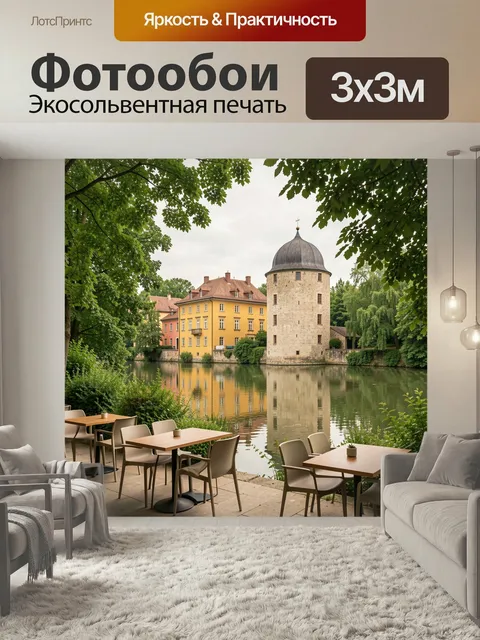Фотообои Старинный замок у реки