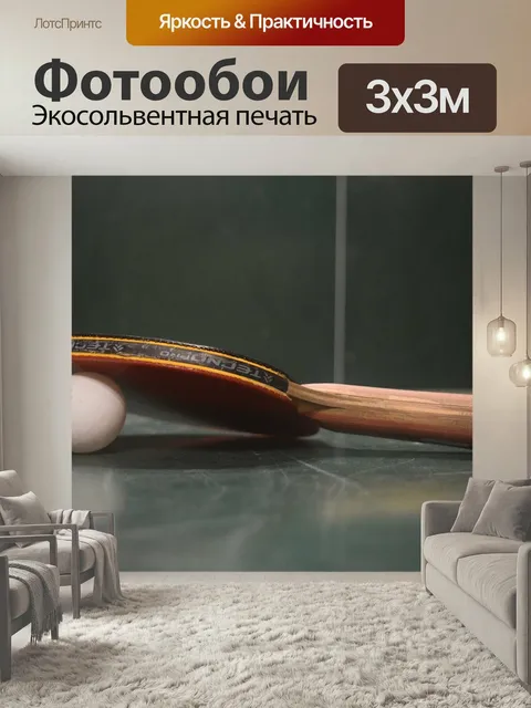 Фотообои Настольный теннис, ракетка для настольного тенниса, виды спорта