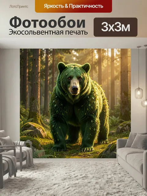 Фотообои Зеленый медведь