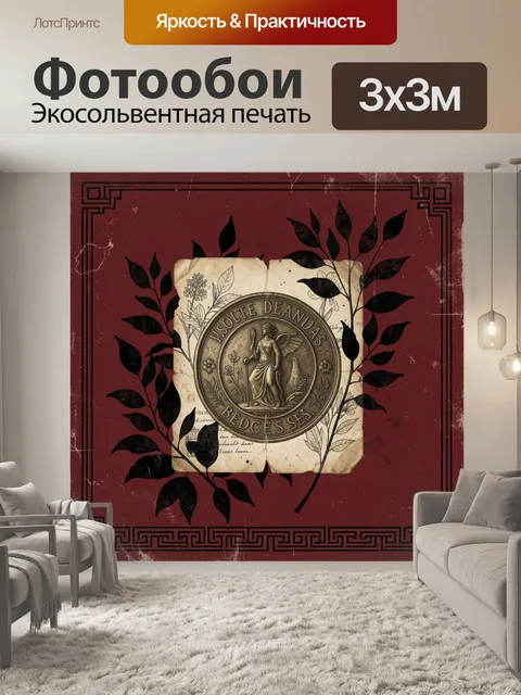 Фотообои Античная медаль на старинном пергаменте