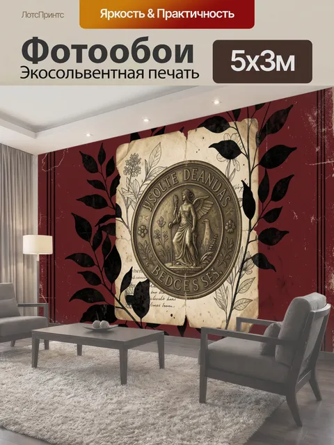 Фотообои Античная медаль на старинном пергаменте