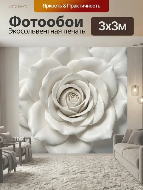 Фотообои Белый цветок крупным планом