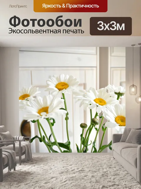 Фотообои Цветы, ромашки, полевые цветы