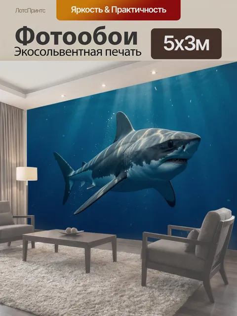 Фотообои Акула в глубинах океана