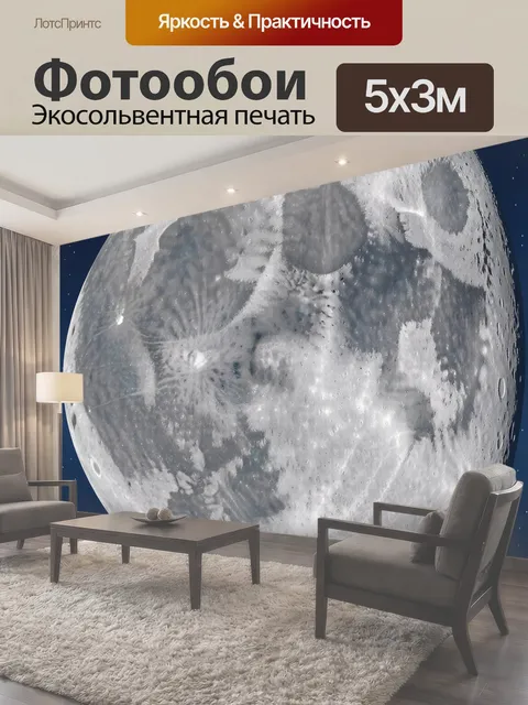 Фотообои Лунный диск в звёздном небе