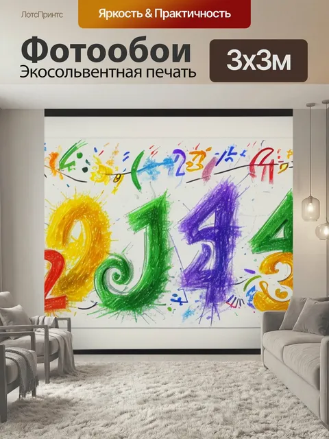 Фотообои С цифрами для рисования