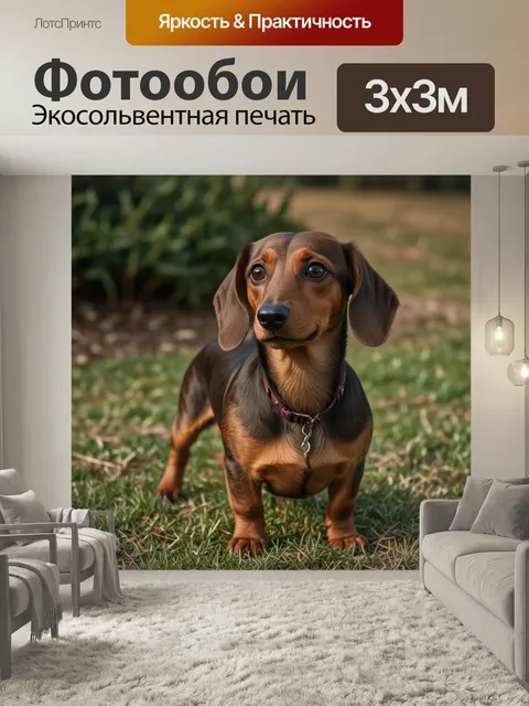 Фотообои Короткошерстная такса в движении