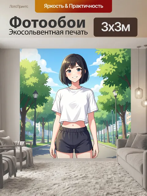 Фотообои Девушка в парке летом