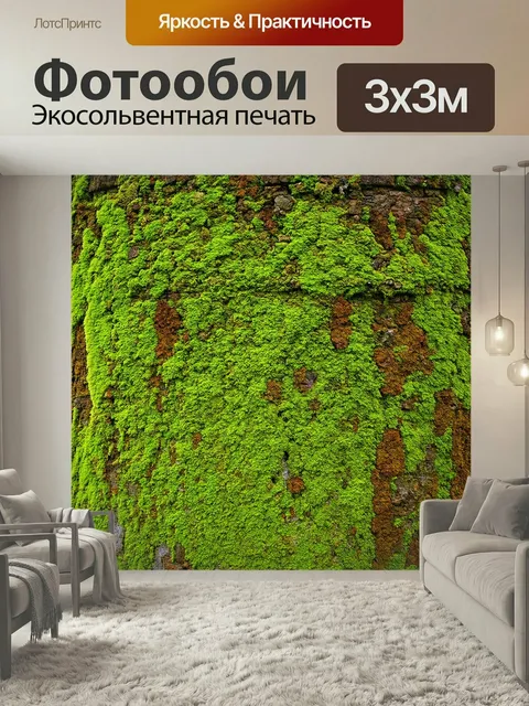 Фотообои Текстура стены, покрытой мхом