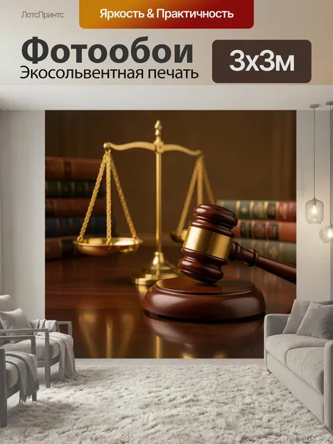 Фотообои Судейский молоток и весы правосудия