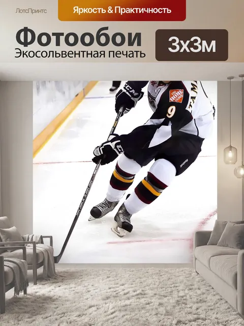 Фотообои Хоккей, хоккей на льду, конькобежец