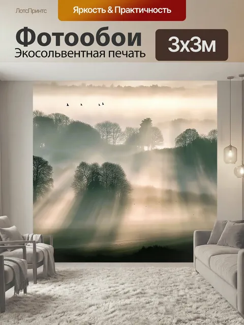 Фотообои На рассвете Туман Красивые пейзажи