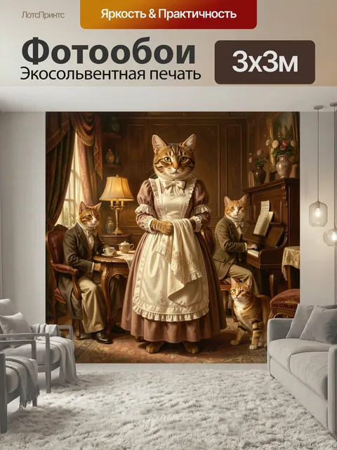 Фотообои Аристократические коты в интерьере