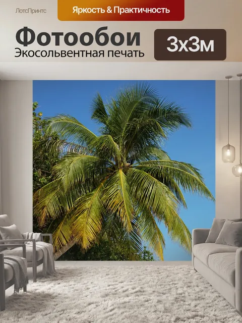 Фотообои Пальма, мальдивы, пляж