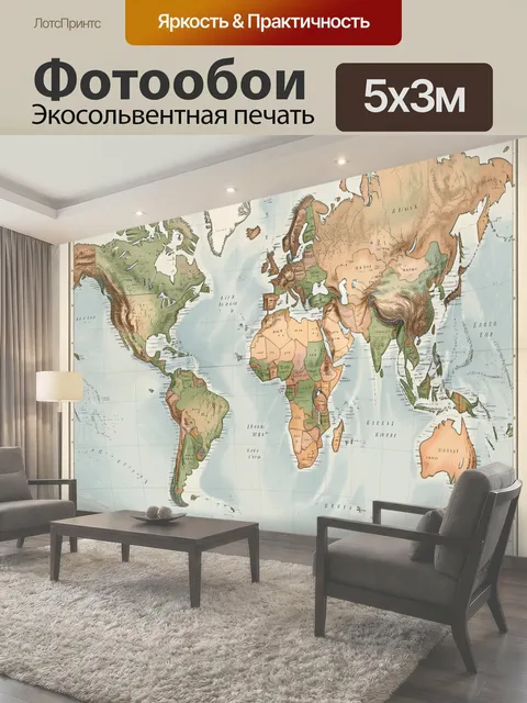 Фотообои Старинная карта мира