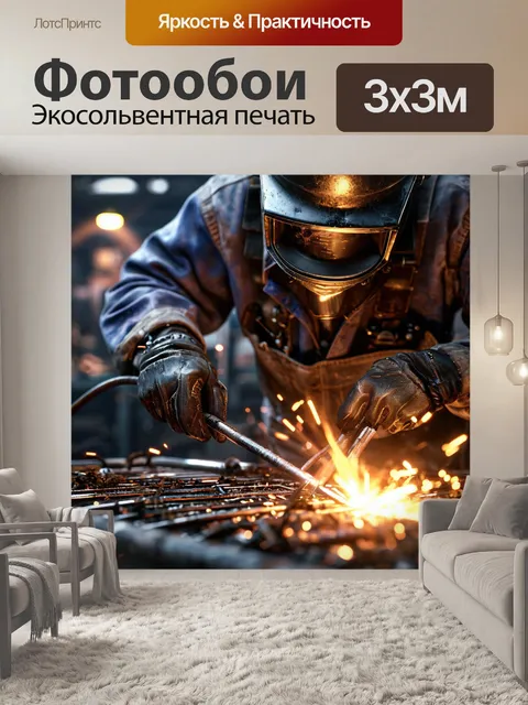Фотообои Сварщик в деле, аргонная сварка, присадочная проволока резка металла специальность