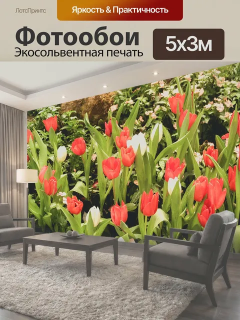 Фотообои Цветок тюльпана тюльпан зеленый