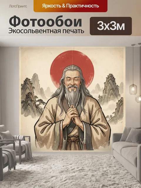 Фотообои Мудрец в горах на рассвете