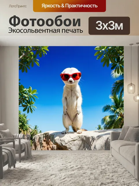 Фотообои Сурикат в красных очках