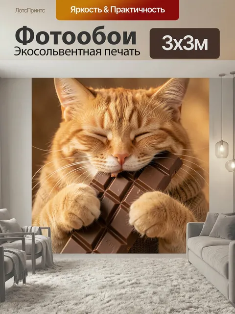 Фотообои Рыжий кот с шоколадом