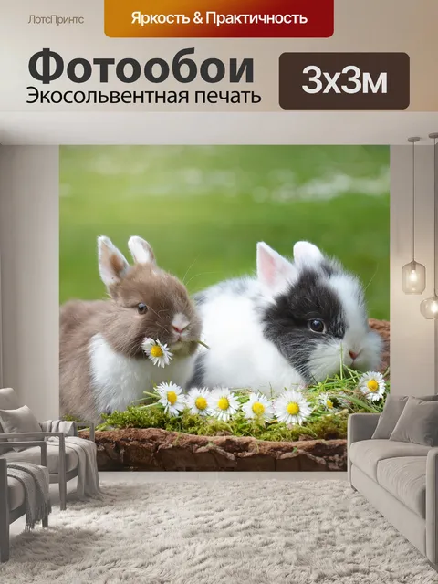 Фотообои Кролики, пасхальный, кролик