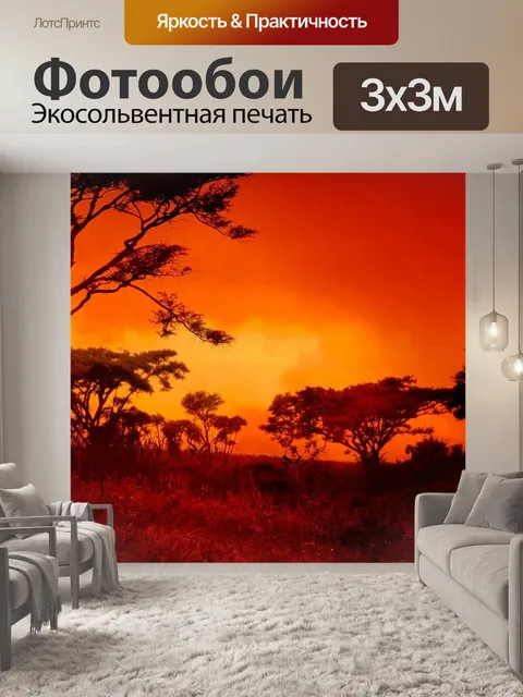 Фотообои Заход солнца, африка, пейзаж