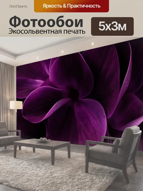 Фотообои Пурпурные лепестки крупным планом